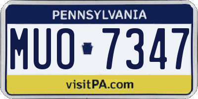 PA license plate MUO7347