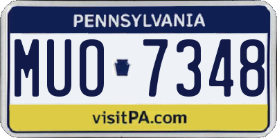 PA license plate MUO7348