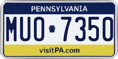 PA license plate MUO7350