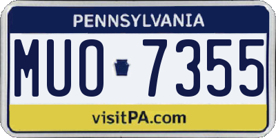 PA license plate MUO7355