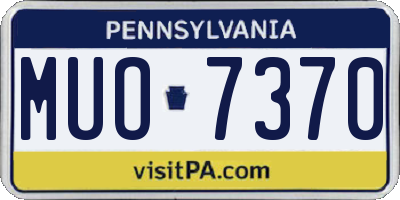 PA license plate MUO7370
