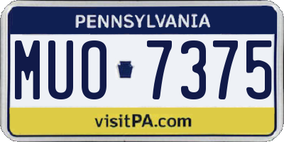 PA license plate MUO7375