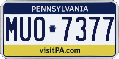 PA license plate MUO7377