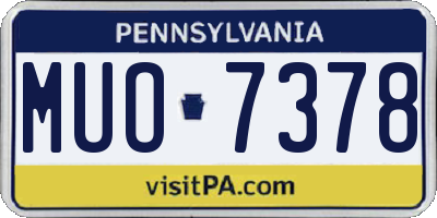 PA license plate MUO7378