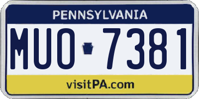 PA license plate MUO7381
