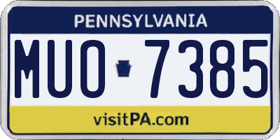 PA license plate MUO7385