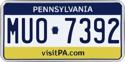 PA license plate MUO7392