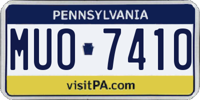 PA license plate MUO7410