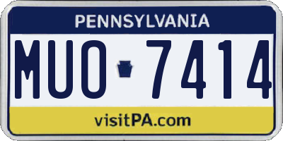 PA license plate MUO7414