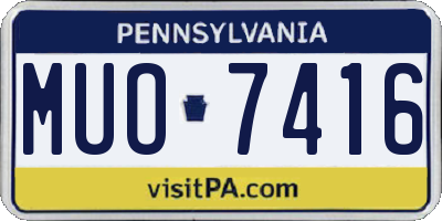 PA license plate MUO7416