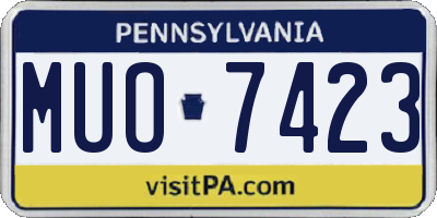 PA license plate MUO7423