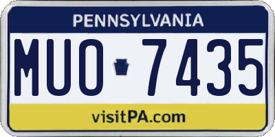 PA license plate MUO7435