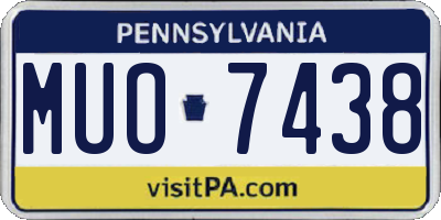 PA license plate MUO7438