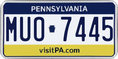 PA license plate MUO7445