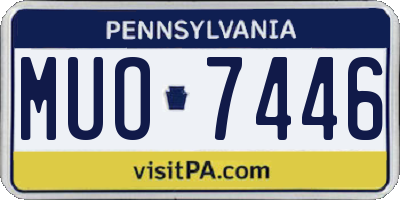 PA license plate MUO7446