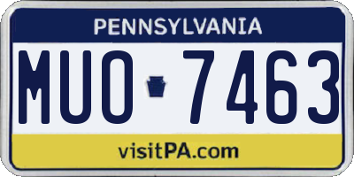 PA license plate MUO7463