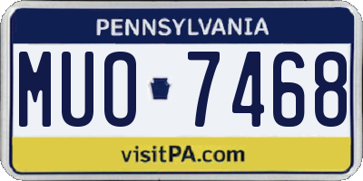 PA license plate MUO7468