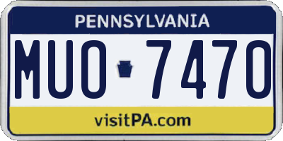 PA license plate MUO7470
