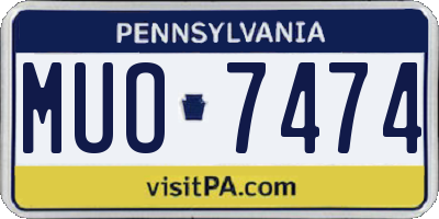 PA license plate MUO7474