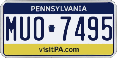 PA license plate MUO7495