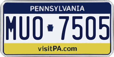 PA license plate MUO7505