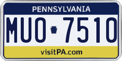 PA license plate MUO7510