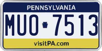 PA license plate MUO7513