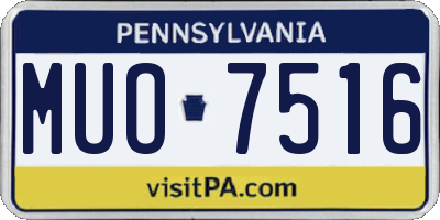 PA license plate MUO7516