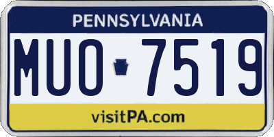 PA license plate MUO7519