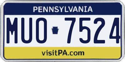 PA license plate MUO7524