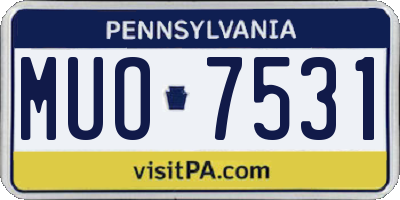 PA license plate MUO7531