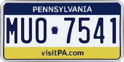 PA license plate MUO7541
