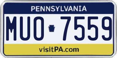 PA license plate MUO7559