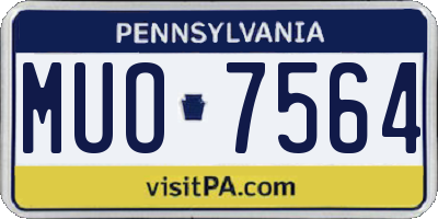 PA license plate MUO7564