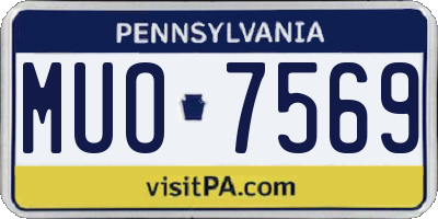 PA license plate MUO7569