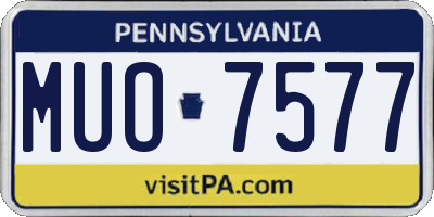 PA license plate MUO7577