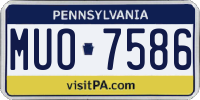 PA license plate MUO7586