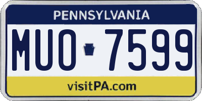 PA license plate MUO7599
