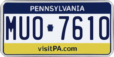 PA license plate MUO7610