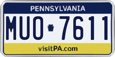 PA license plate MUO7611