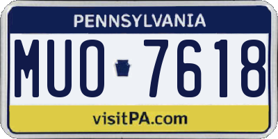 PA license plate MUO7618