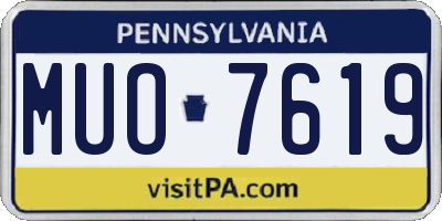 PA license plate MUO7619