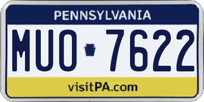 PA license plate MUO7622