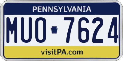 PA license plate MUO7624