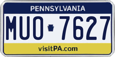 PA license plate MUO7627