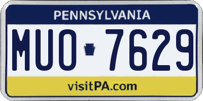 PA license plate MUO7629