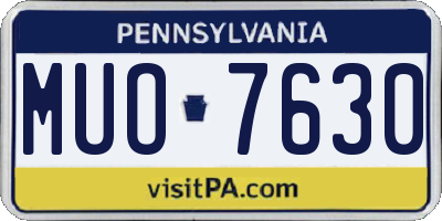 PA license plate MUO7630