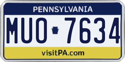PA license plate MUO7634