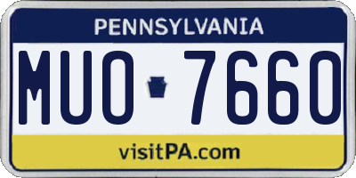 PA license plate MUO7660