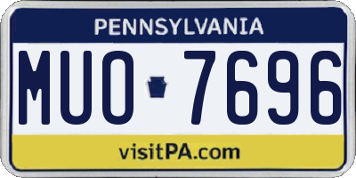 PA license plate MUO7696